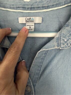 Croft & Barrow Light Blue Denim Button-Up Shirt
